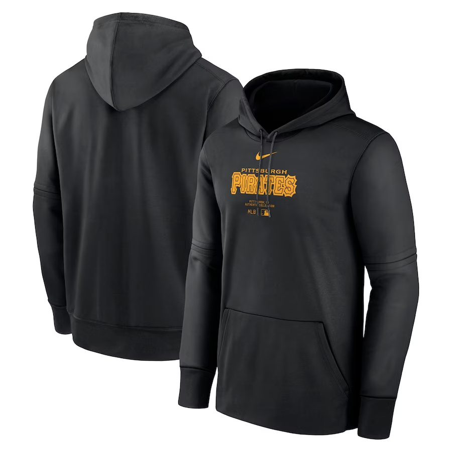 Men's Pittsburgh Pirates Black Collection Practice Performance Pullover Hoodie